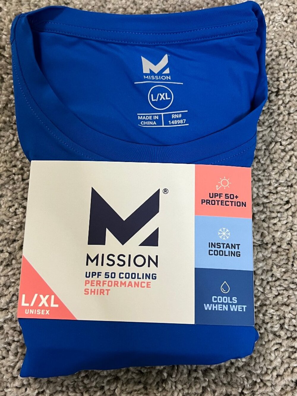 Mission UPF 50 Cooling Performance Shirt Long Sleeve Unisex Lapis Blue L/XL